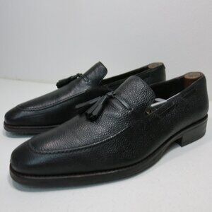 Noah Waxman Pebbled Grained Leather Dress Loafers Tassel Fashion Footwear 11.5